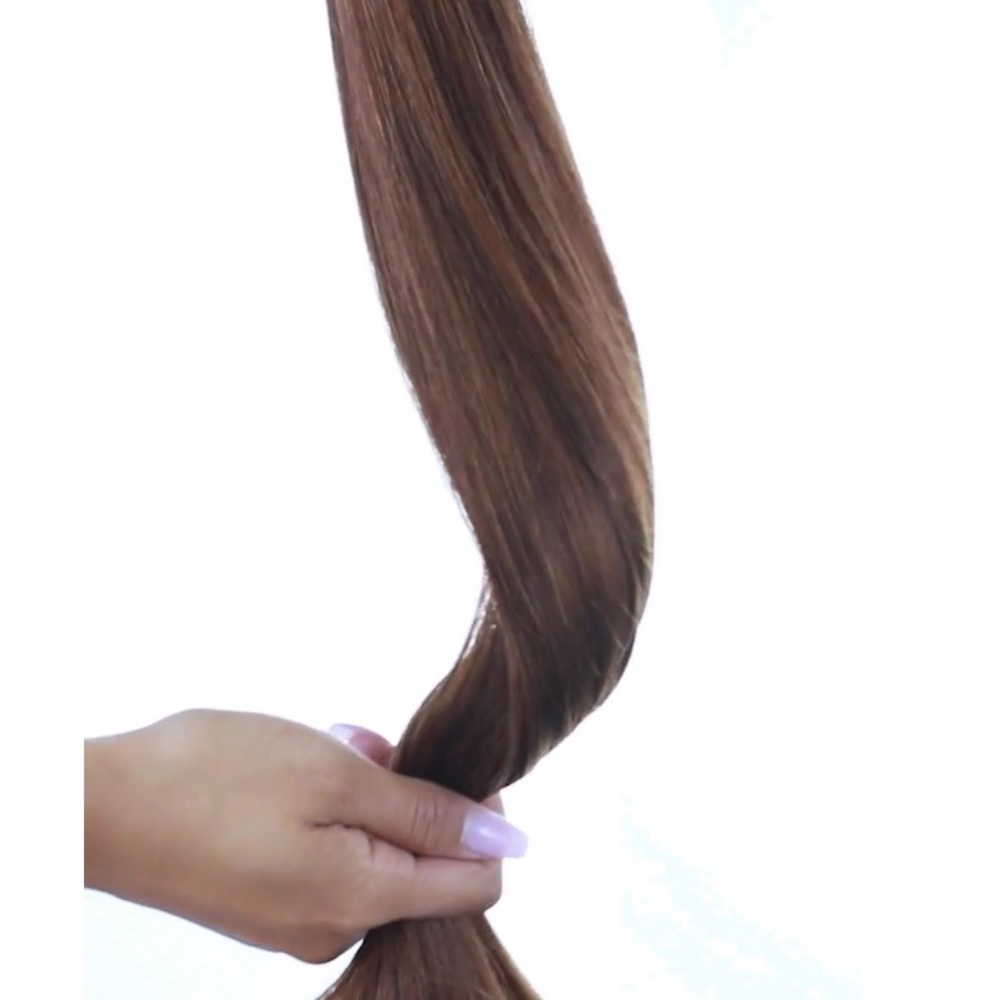 Bellami hair extensions walnut brown 18/20 in